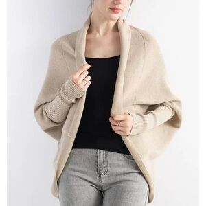 Merino Wool Blend Batwing Cardigan